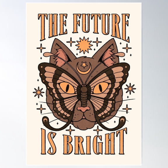 Bright Future Poster Wall Art, Modern Wall Decor For Living Room Bedroom, 12x18 UNFRAMED