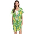 thumbnail image 1 of Bright Garden Flowers Women's Swimwear Cover Up Summer Cardigan Beach Pool Cover Up Loose for Swimsuits Casual Wear, 1 of 7