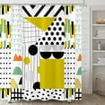 thumbnail image 1 of Bright Geometric Shower Curtain Mid Century Modern Shower Curtains for Bathroom Abstract Art Yellow Black White Waterproof Fabric Bath Curtain Decor with Hooks (Yellow2, 72'''' x 72''''), 1 of 6