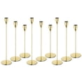 thumbnail image 1 of Bright Gold Candlestick Holder Taper Candle Holders for 3/4" Candles for Wedding Dining Party, Set of 3, 1 of 6