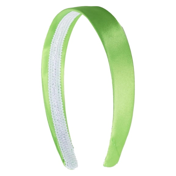 Bright Green 1 Inch Satin Hard Headband for Women and Girls