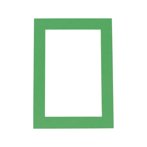 Bright Green Acid Free 18x24 Picture Frame Mats with White Core Bevel Cut for 13x19 Pictures - Fits