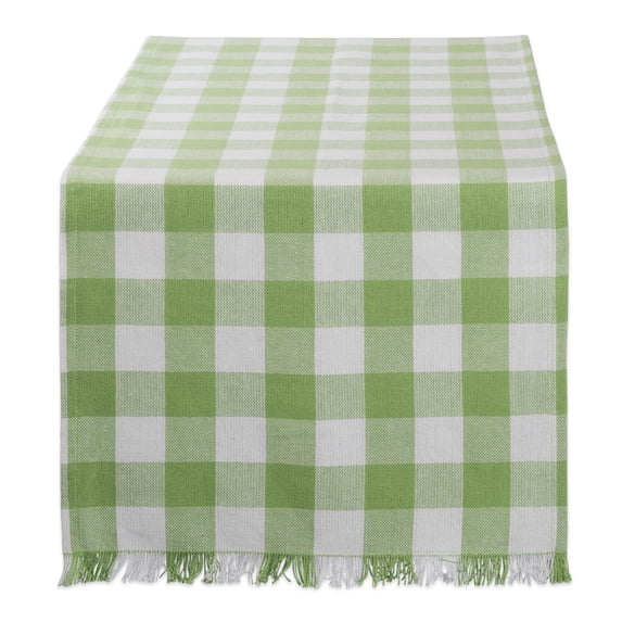DII Heavyweight Check Fringe Table Runner