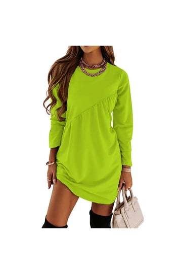 slim fit dress slacks Neon Green Leopard T Shirt Dress main image 0