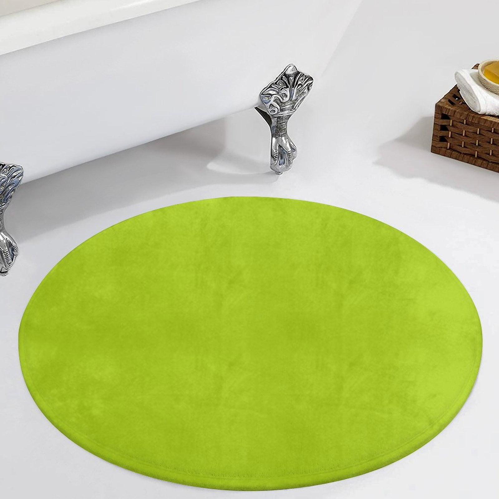 Noen Rug Bright Green Lime Neon Color Round Carpet Circle Rug Outdoor Patio Area ...