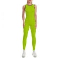 Bright Green Lime Neon Color Women's One Piece Yoga Jumpsuits Leggings ...