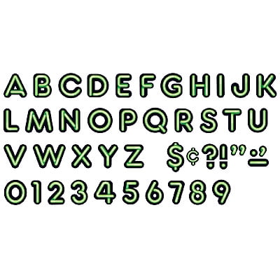 Trend Enterprises T-79514 Bright Green Ready Letters 4In- Uppercase Neon Font