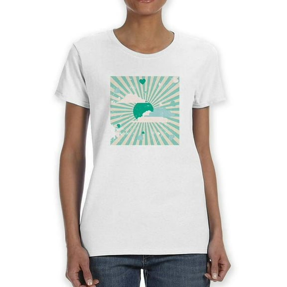 Bright Green Sun Shaped T-Shirt Women -Image by Shutterstock, Female x-Large