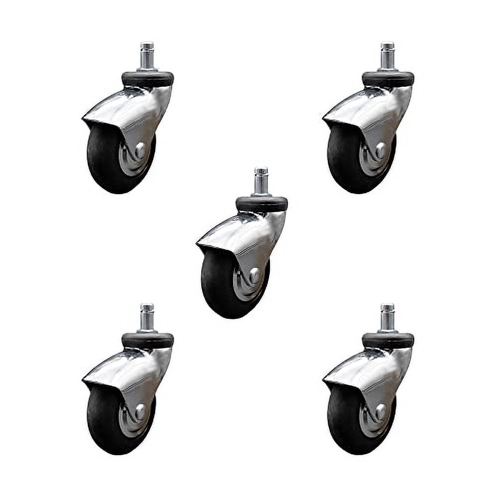 Bright Hooded 3 Inch Swivel Neoprene Rubber Casters And 7/16 Grip Ring