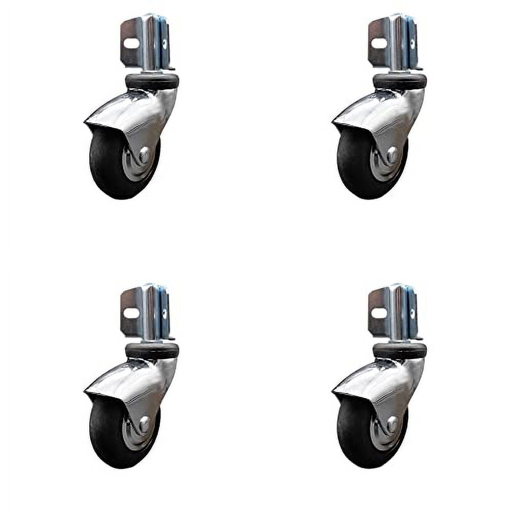 Bright Hooded 3 Inch Swivel Neoprene Rubber Casters And Corner Mounting