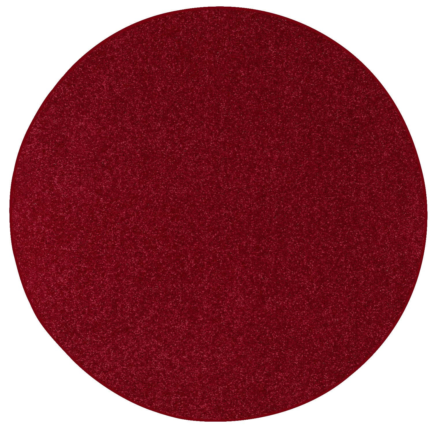 Burgundy Round Polyester Rug, 2' Diameter, Stain-resistant