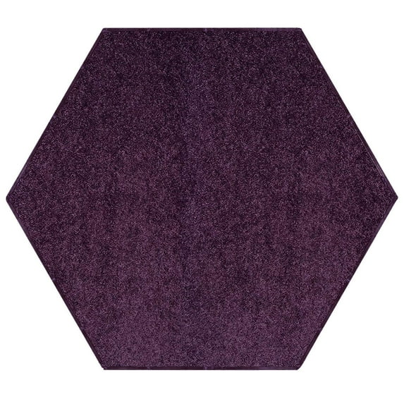 Bright House Solid Color Hexagon Shape Area Rugs Purple - 2' Hexagon