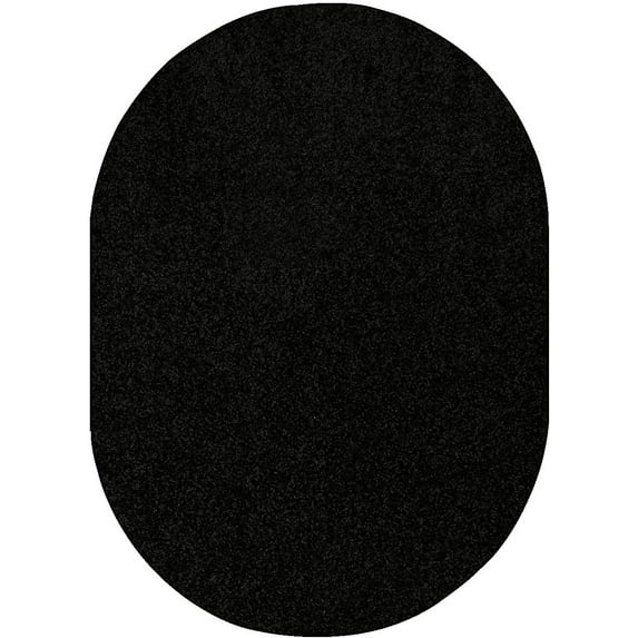 Bright House Solid Color Oval Shape Area Rugs Black - 2' x 8' Oval