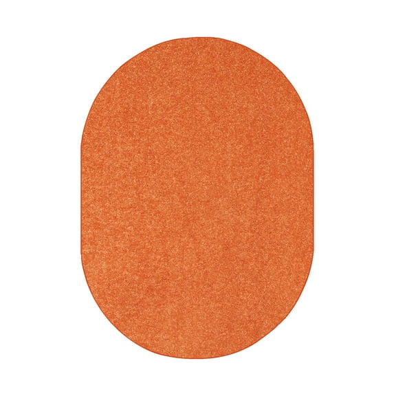 Bright House Solid Color Oval Shape Area Rugs Orange - 1.5' x 2.25' Oval Mat