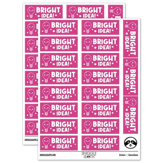 Bright Idea Light Bulb Teacher Student School Sticker Set - Hot Pink - Matte Finish - 2.00" Large