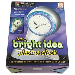 Bright Idea Plasma Clock Rainbow Desk Top or Wall Mount