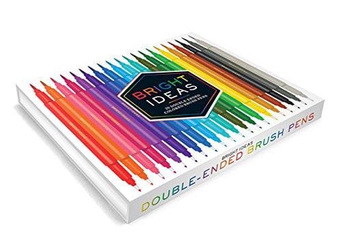 Chronicle Books Bright Ideas: 20 Double-Ended Colored Brush Pens, Brush Pens for Lettering, Brush Pens with Dual Tips
