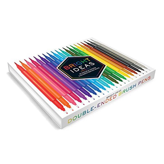 Chronicle Books Bright Ideas: 20 Double-Ended Colored Brush Pens, Brush Pens for Lettering, Brush Pens with Dual Tips