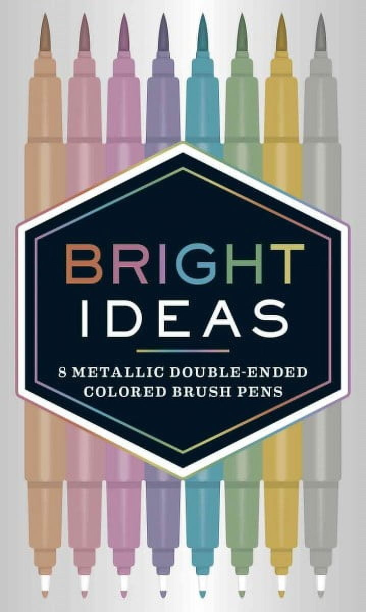 CHRONICLE BOOKS Bright Ideas Metallic Double-ended Colored Brush Pens