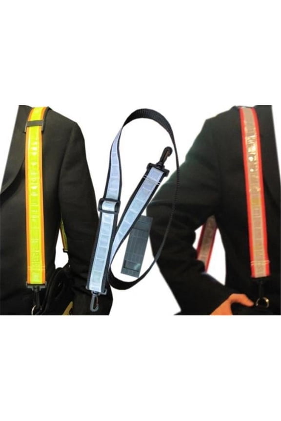 RST1B Reflective Shoulder Strap For Backpack Bags - White-Black