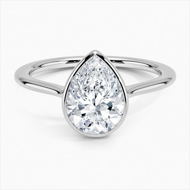 Bright Jewel 1.8 Ct Pear Cut Diamond Rings for Her 14K White Gold