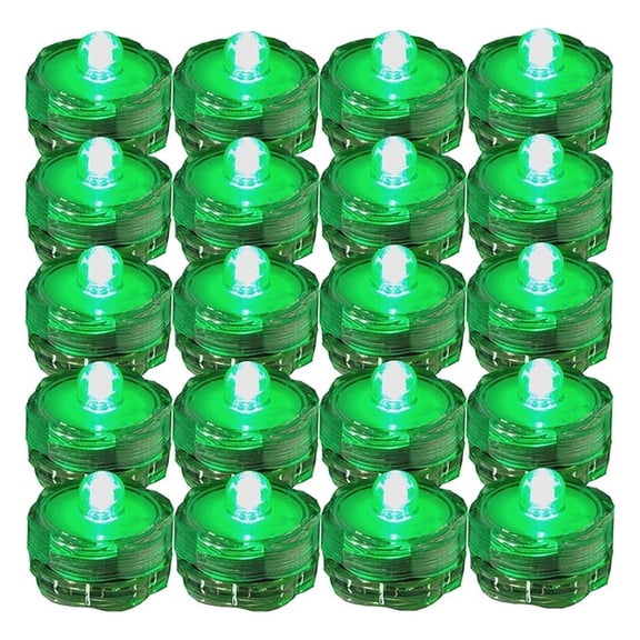 Bright LED Floral Tea Light Submersible Lights for Party Wedding (Green, 60 Pack)