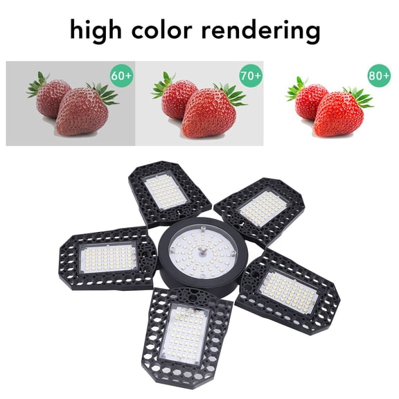 Bright LED Garage Light, 2994 Lumens, 6000K, Deformable Panels, E26/E27 Socket