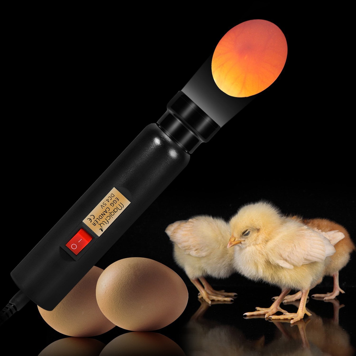 LED Light Egg Candler Tester, Egg Candling Lamp for Monitoring and Hatching Eggs