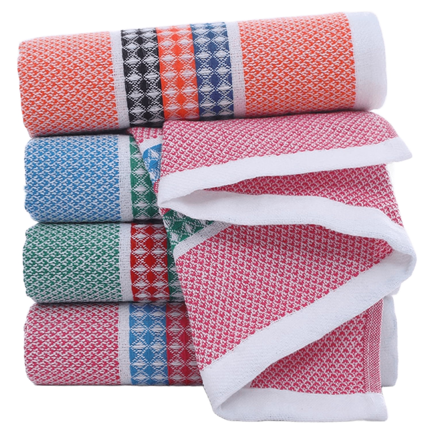Bright Large Kitchen Towels, 4-Pack, 16 Inch x 26 Inch Stripe Colorful ...