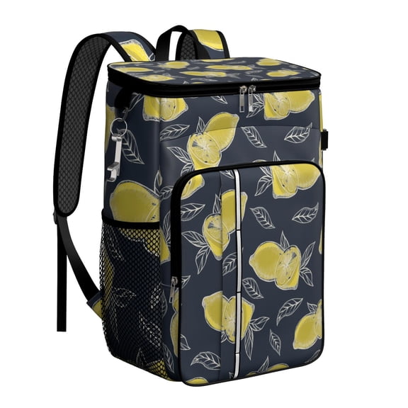 Bright Lemon Design Cooler Backpack, Insulated Leakproof Backpack for Office Lunch, Hiking, and Road Trips