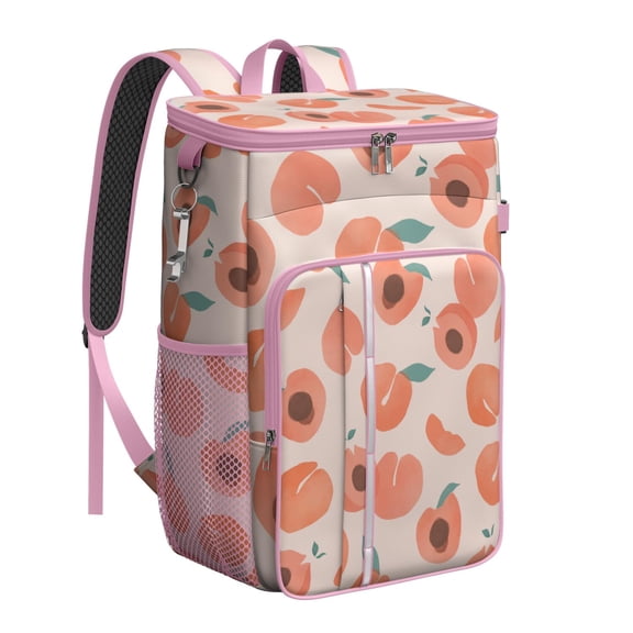 Bright Lemon Print Insulated Backpack Cooler, Leakproof Lunch Bag for Tropical Getaways and Road Trips