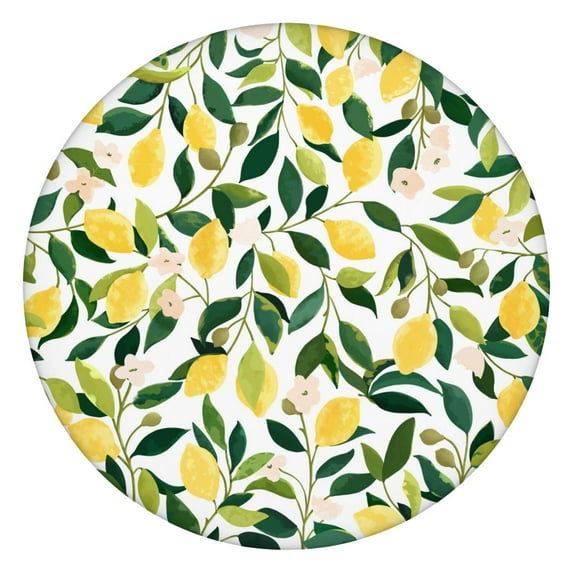 Bright Lemon Tablecloth Floral Yellow Fruit Print Cute Summer Style for Lemon Lover Decor