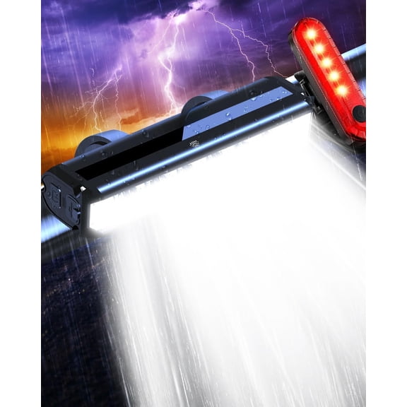 Bright Light for Night Riding, USB-C Rechargeable Bicycle Light, Bicycle Headlight Set, Daytime Running Light, Headlight Taillight for Adult Mountain MTB Off-Road Cycling