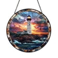 Bright Lighthouse Glass Suncatcher Window Decor, Stained Glass Style ...