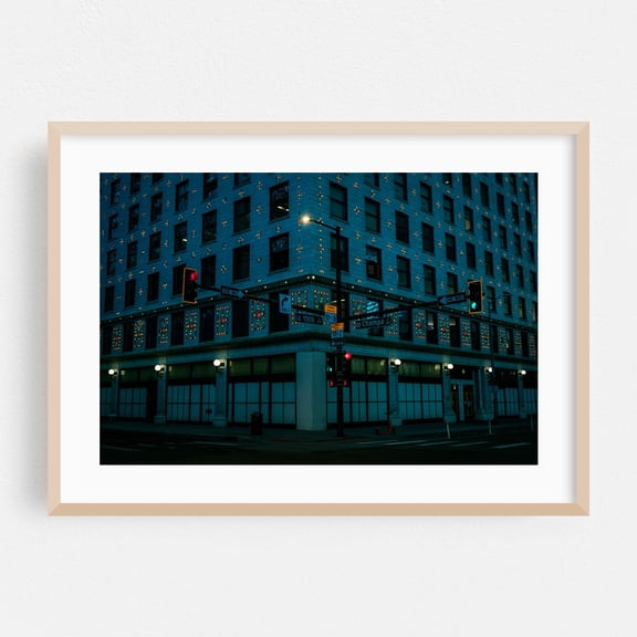 Bright Lights of 15th & Champa, Downtown Denver - Denver Colorado Photography City Nightlife Architecture Art Deco Moody Street Photography Neon Sign Oak Framed Wall Art Print 5 x 7 inches