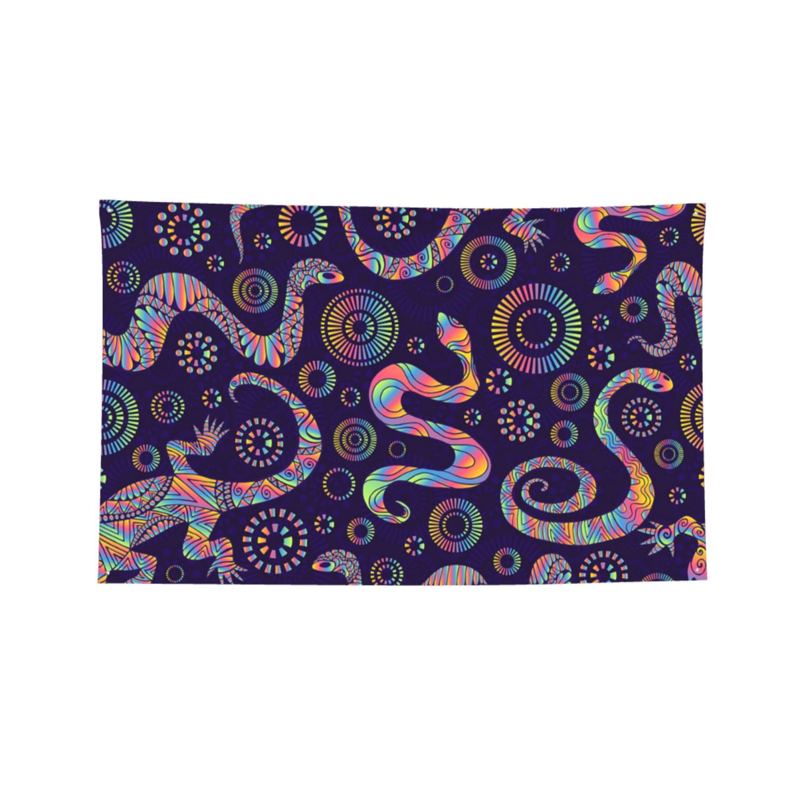 Bright Lizards And Snakes Four Hole Decorated Banner Flag for Garden Yard Home Decoration Indoor Outdoor 4x6 Ft