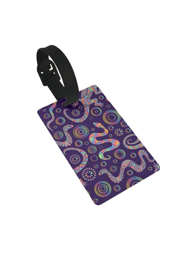 Bright Lizards And Snakes Luggage Tags Suitcases ID Baggage Identifier Card Name Tag for Travel Backpacks Gym Bags