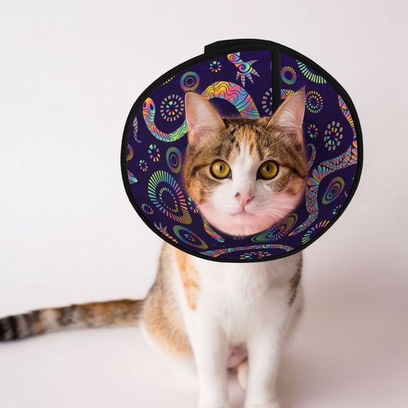 Bright Lizards And Snakes Soft Pet Recovery Collar for Cats Small Dogs, Protective Elizabeth Collar for Post-Surgery, Anti-Lick & Anti-Scratch