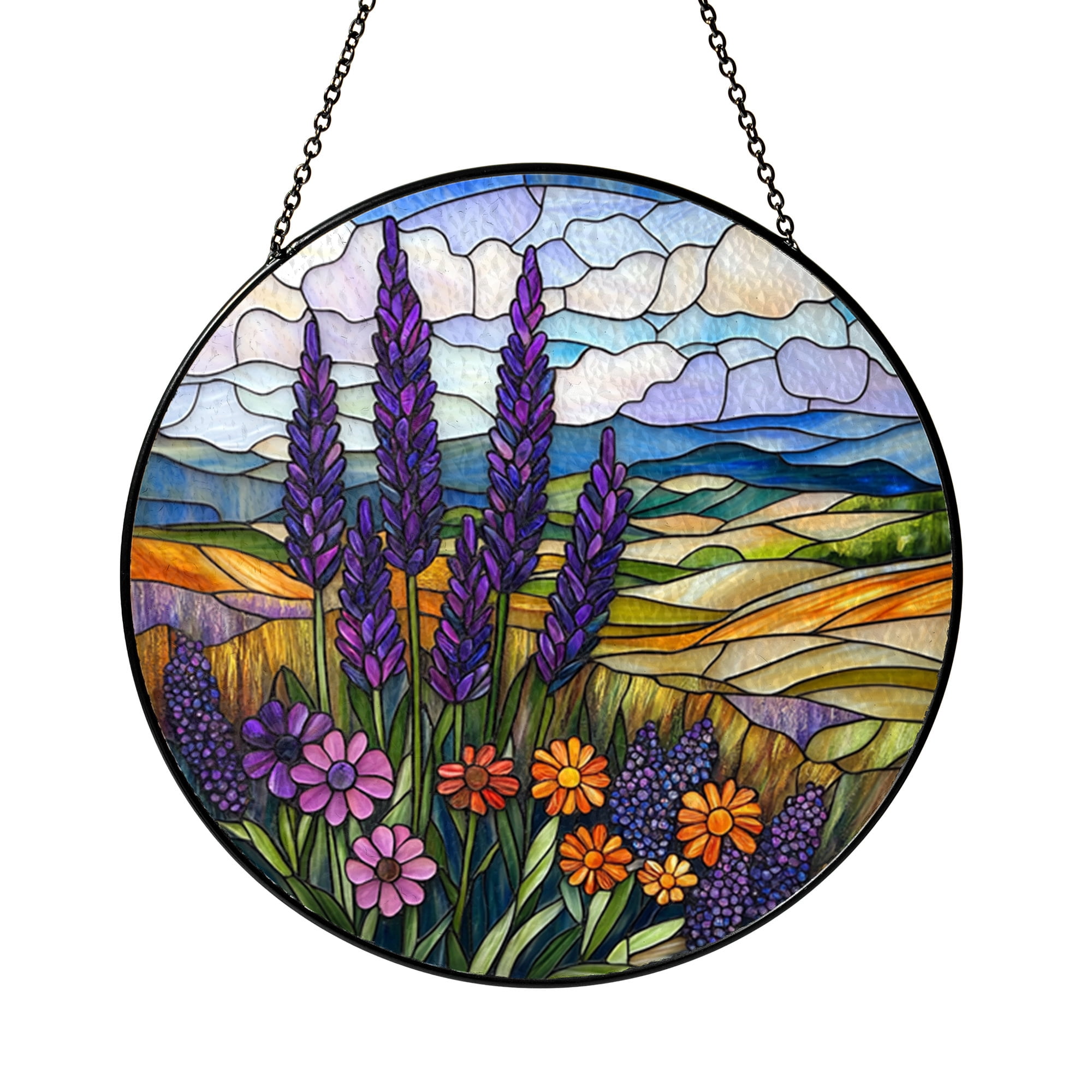 Bright Meadow Window Suncatcher, Faux Glass Inspired Floral Accent for ...