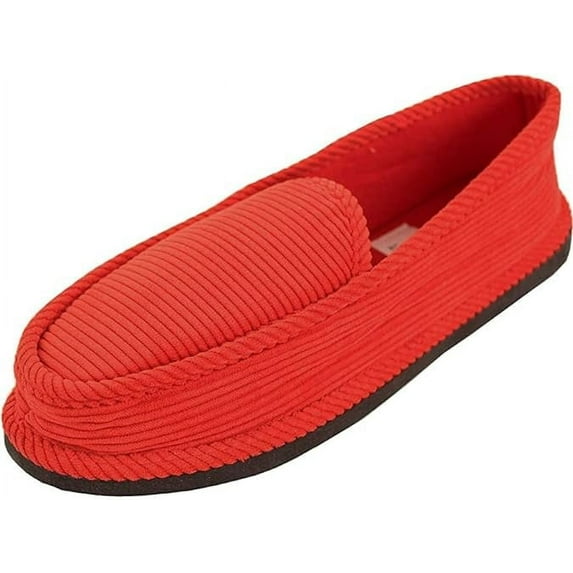Bright Men's Comfort Casual Corduroy House Shoes Slippers Red Size 12