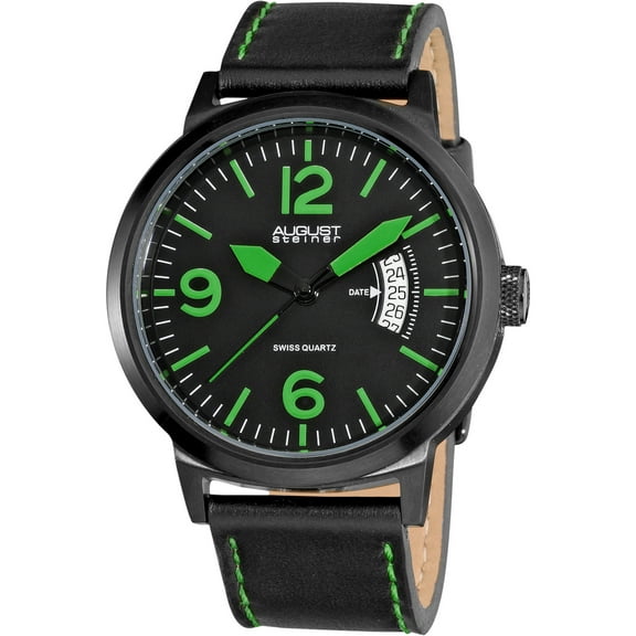 Bright Men's Stainless Steel Quartz Green Watch