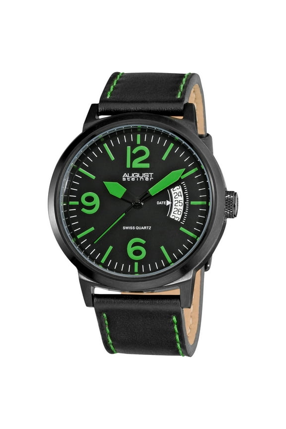 Bright Men's Stainless Steel Quartz Green Watch