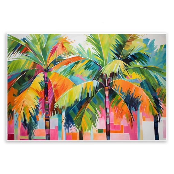 Stupell Industries Bright Mod Palms & Rectangles Wall Plaque Art, design by LSR Design Studio, 10 x 15