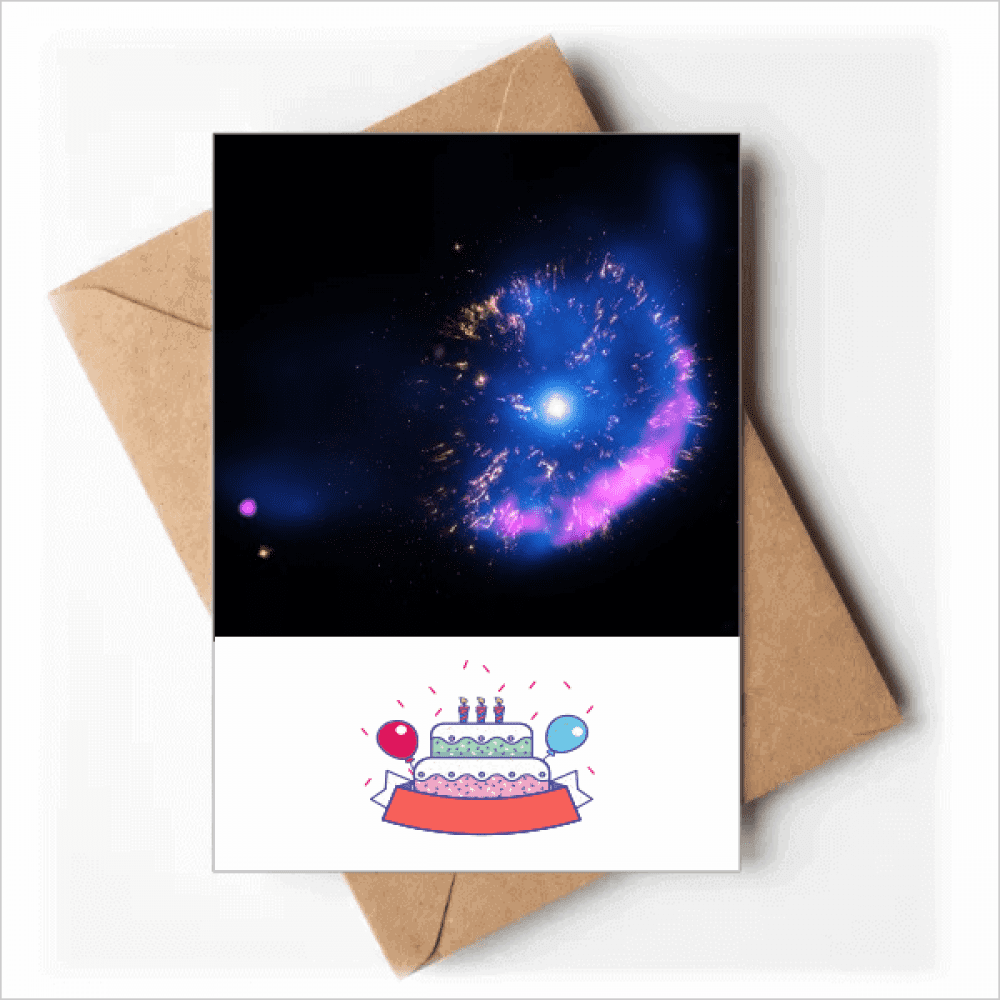 Bright Mystery Nebula Universe Space Happy Birthday Greeting Cards Envelopes Blank