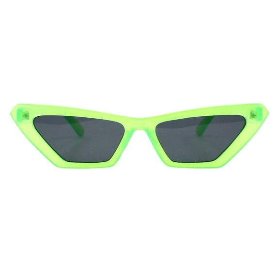 Bright Neon Colorful Sunglasses Geometric Trapezoid Shape UV 400 Green