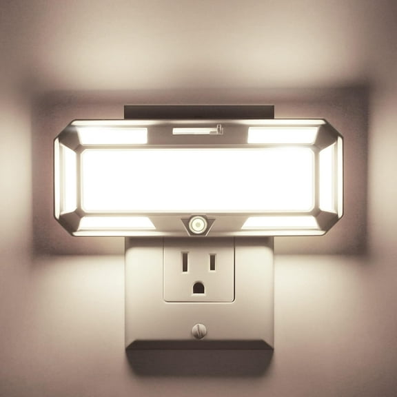 Bright Night Lights Plug into Wall, 0-250LM LED Night Light, Dusk to Dawn Sensor, 2W Dimmable Night Light, Daylight 5000K for Bathroom, Adults, Hallway, Bedroom, Stairway