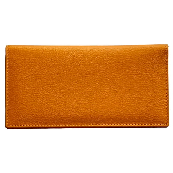 Bright Orange Basic Leather Checkbook Cover