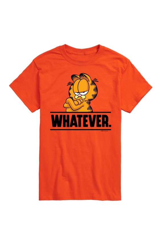 Bright Orange Cartoon Cat Graphic T-Shirt for Casual Comfort and Style
