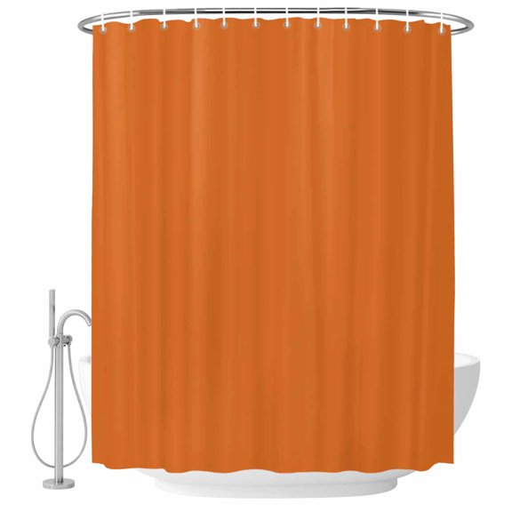 Bright Orange Fabric Shower Curtain Solid Color Washable Shower Curtains for Bathroom, Waterproof Bath Curtain with Hooks Home Decor 36x72in