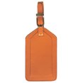 thumbnail image 1 of Bright Orange Genuine Top Grain Leather Luggage Tag, 1 of 3